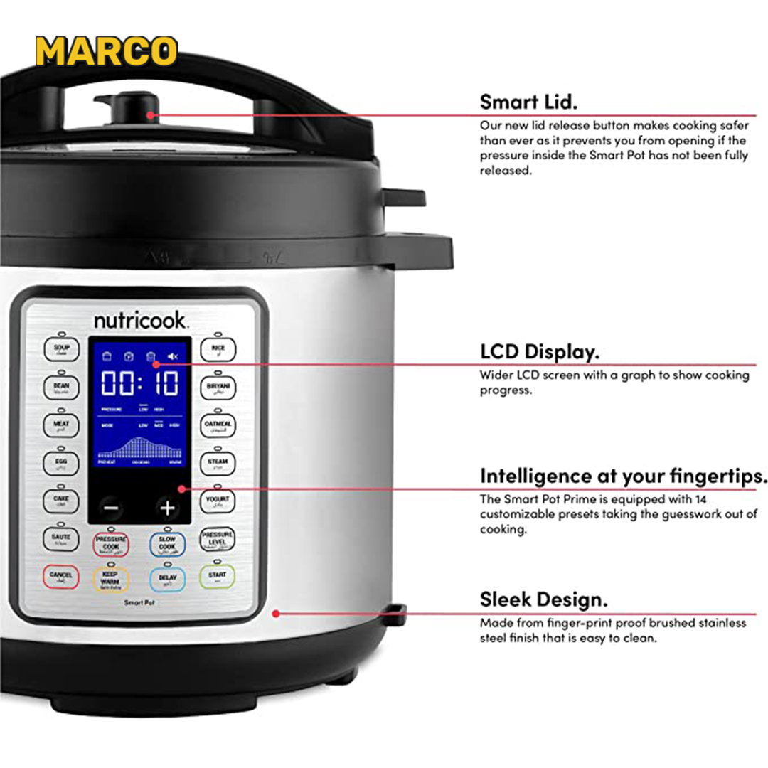 پلوپز هوشمند 10 کاره 8 لیتری نوتریکوک Nutricook Smart Pot NC-SPPR8S ارسال فوری
