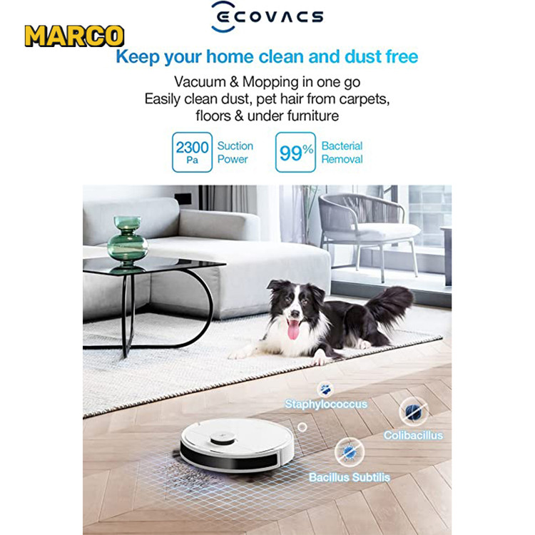 جارو رباتیک اکووکس ECOVACS Robot Vacuum Cleaner Deebot N8 ضمانت اصالت و سلامت کالا و ارسال فوری و رایگان