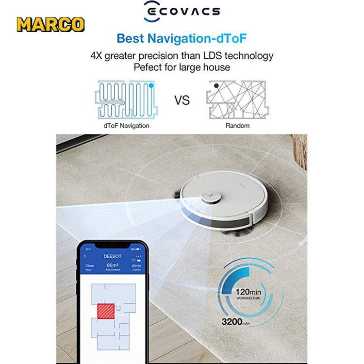 جارو رباتیک اکووکس ECOVACS Robot Vacuum Cleaner Deebot N8 ضمانت اصالت و سلامت کالا و ارسال فوری و رایگان