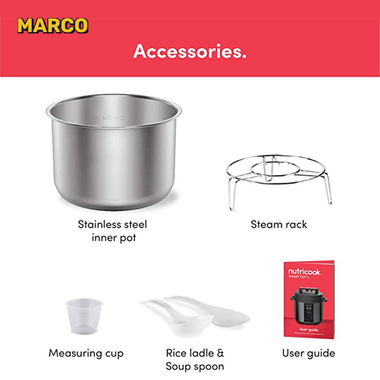 مولتی کوکر هوشمند 9 کاره 6 لیتری نوتریکوک اورجینال Nutricook Smart Pot SP204K ارسال فوری و رایگان / گارانتی 24 ماهه مارکو تجارت