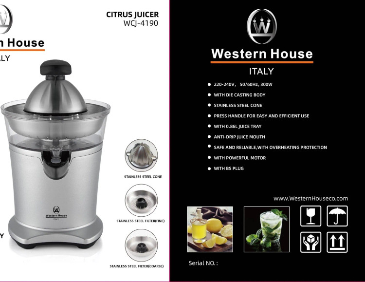 آب مرکبات گیری وسترن هاوس WCJ-4190 ضمانت اصالت کالا و ارسال فوری و رایگان گارانتی 18 ماهه مارکو تجارت
