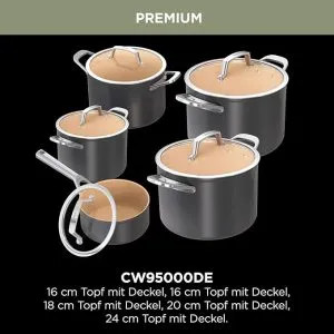 سرویس قابلمه سرامیکی 5 پارچه نینجا مدل Extended Life CW95000DE ضمانت اصالت کالا و ارسال فوری و رایگان /گارانتی 18 ماهه مارکو تجارت