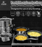 سرویس قابلمه استیل 12 پارچه کف لیزری لایف اسمایل مدل LIFEP18