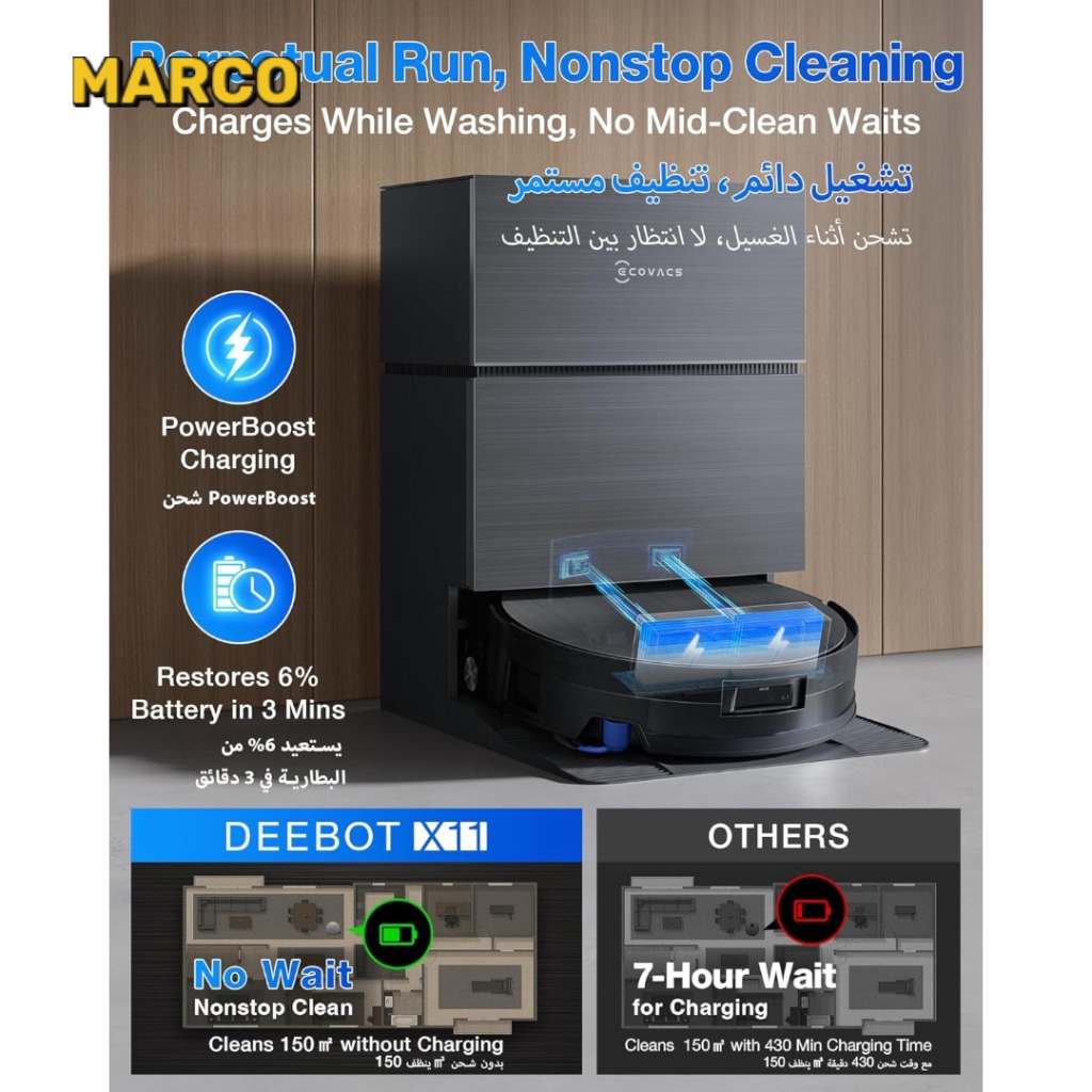 جارو رباتیک هوشمند DEEBOT X11 PRO OMNI ضمانت اصالت و سلامت / ارسال فوری و رایگان /گارانتی 18 ماهه