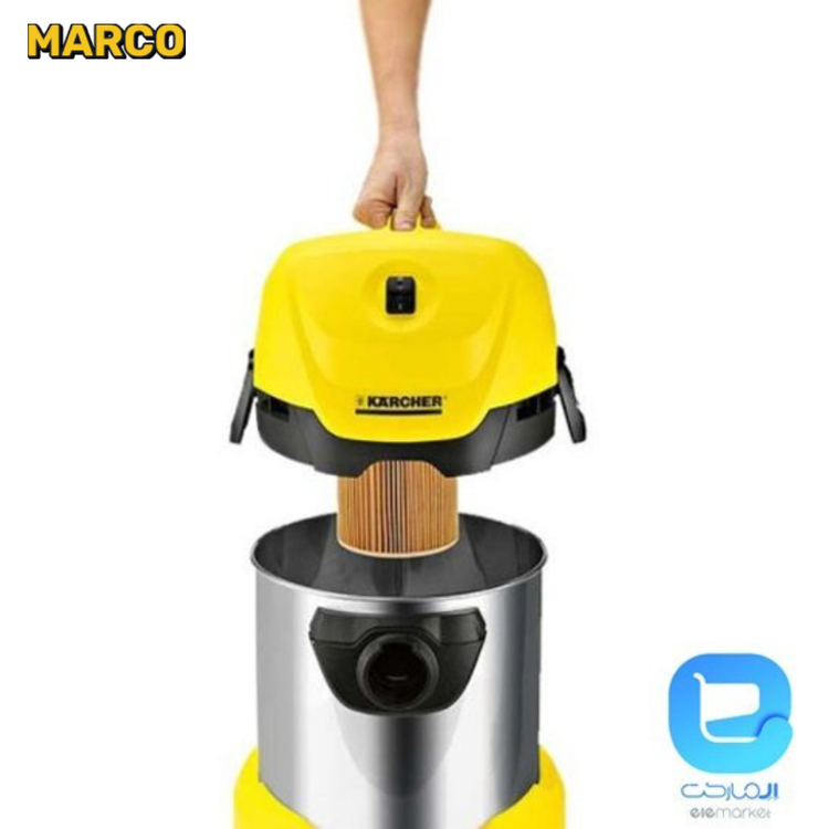 جاروبرقی سطلی خانگی کارچر مدل WD3 Premium ضمانت اصالت کالا و ارسال فوری و رایگان / گارانتی 18 ماهه مارکو تجارت