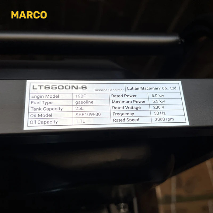 موتور برق بنزینی 15 اسب بخار لوتیان مدل LT6500N-6 ضمانت اصالت کالا و ارسال یک هفته ای و رایگان / گارانتی 18 ماهه مارکو تجارت