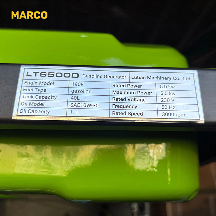 موتور برق بنزینی 15 اسب بخار لوتیان مدل LT6500D ضمانت اصالت کالا و ارسال یک هفته ای و رایگان / گارانتی 18 ماهه مارکو تجارت
