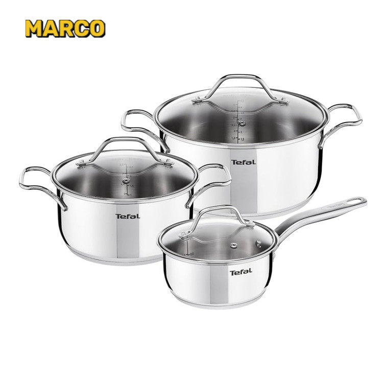 سرویس قابلمه تفال مدلB864S674 6 پارچه استیل ضمانت اصالت کالا و ارسال فوری و رایگان /گارانتی 18 ماهه مارکو تجارت