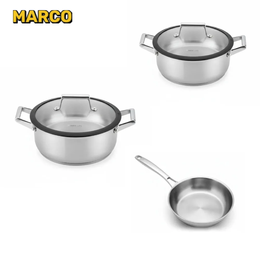 نیم ست قابلمه و ماهیتابه 7 پارچه استیل نچسب نومر اولترا کوک/اورجینال ارسال فوری با گارانتی و ضمانت اصالت کالا