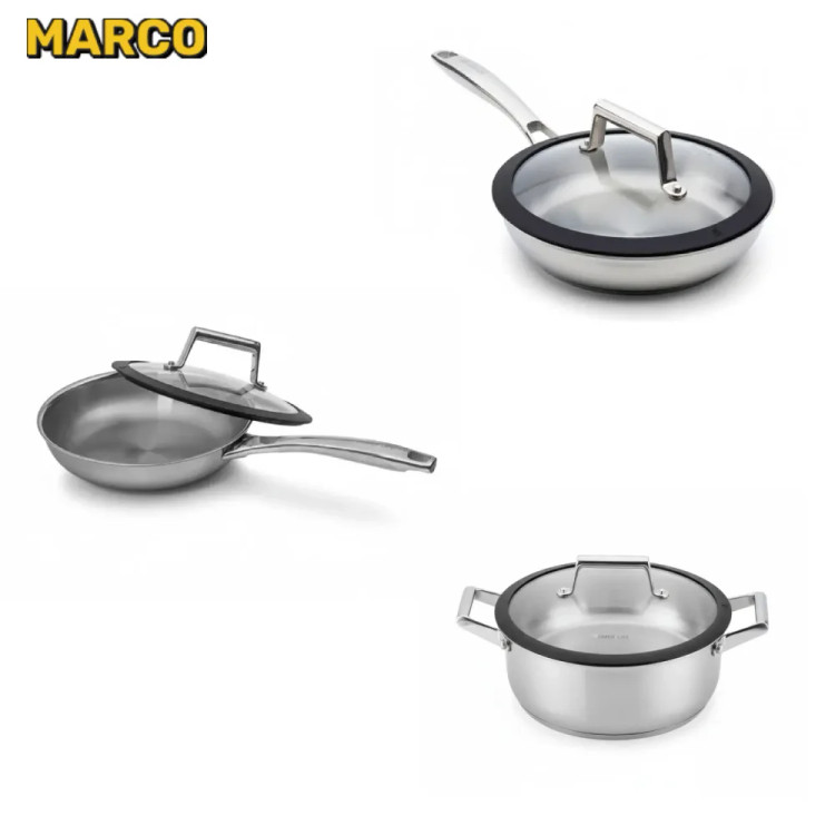 مینی ست قابلمه و ماهیتابه استیل نچسب کف لیزری اولترا کوک سایز 6 پارچه/ضمانت اصالت کالا و ارسال فوری و رایگان