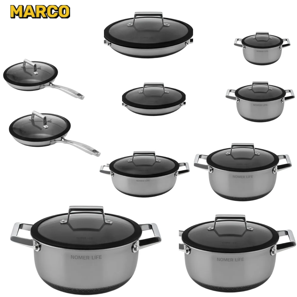 فول ست قابلمه 20 پارچه استیل نچسب  (کف لیزری) نومر/اورجینال ارسال فوری با گارانتی و ضمانت اصالت کالا
