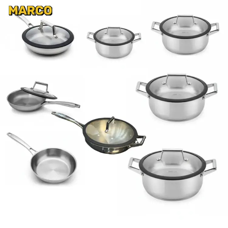 فول ست قابلمه و ماهیتابه استیل نچسب کف لیزری اولترا کوک سایز 15 پارچه/ضمانت اصالت کالا و ارسال فوری و رایگان
