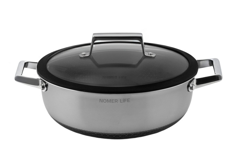 نیم قابلمه استیل نچسب نومر دبل ساید (کف لیزری) nomer سایز 28 h2 ضمانت اصالت کالا و ارسال فوری و رایگان /گارانتی 24 ماهه مارکو تجارت