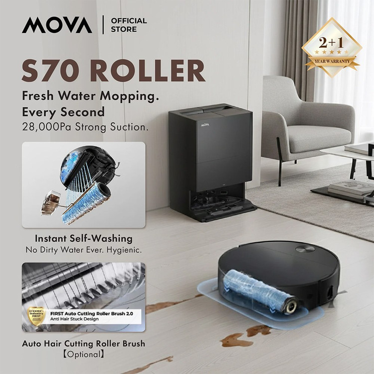 جارو رباتیک MOVA S70 Roller با ارسال رایگان و گارانتی 18 ماه مارکوتجارت