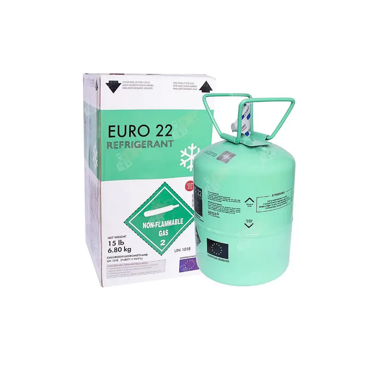 کپسول گاز مبرد کمپرسور R22 برند Euro وزن 13.6 کیلوگرم